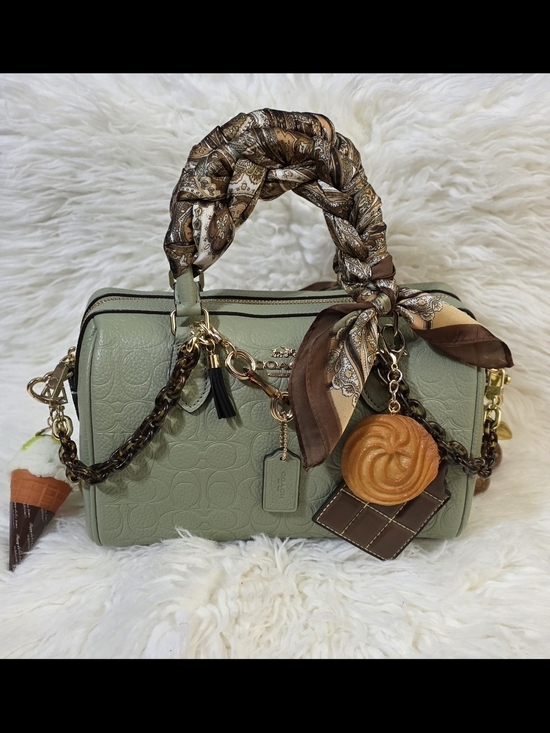 Coach Handbags - Coach Pistachio Embossed Rowan &  matching wristlet